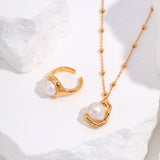 Cradled Pearl Necklace