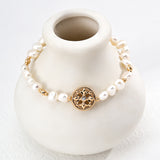 Floral Crest Pearl Bracelet