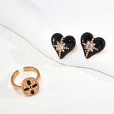 Noir Heartburst Earrings